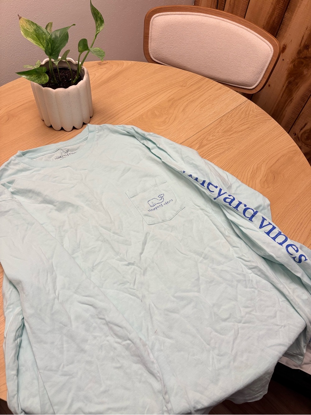 Vineyard Vines Light Mint Tee with Navy Whale Logo